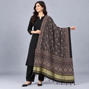 Ajrakh Hand Block Print Mashru Silk Dupatta
