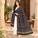 Ajrakh Hand Block Print Mashru Silk Dupatta