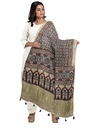 Ajrakh Hand Block Print Mashru Silk Dupatta
