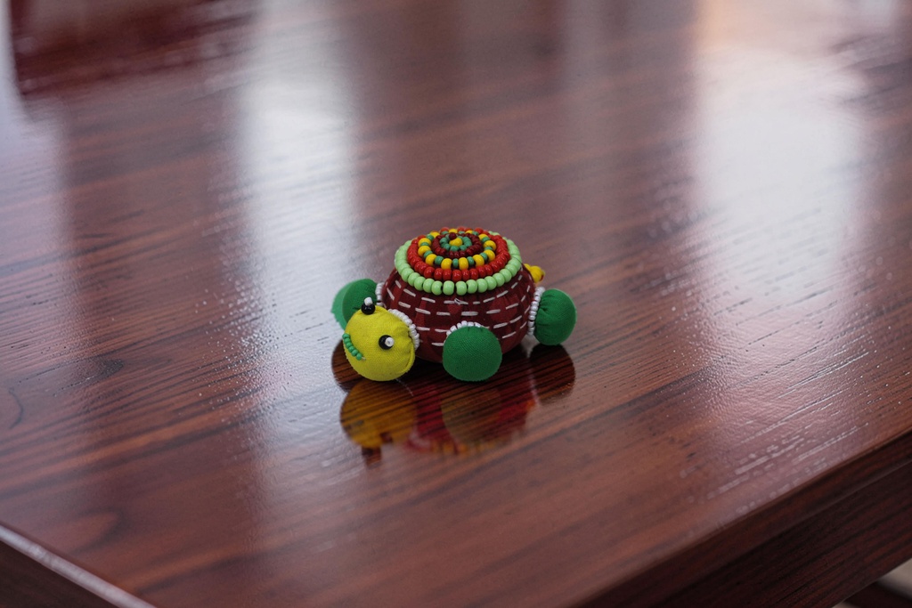 Handmade Turtle Shape Paper Weight with Bead Work