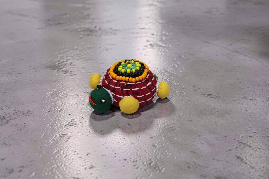 Handmade Turtle Shape Paper Weight with Bead Work