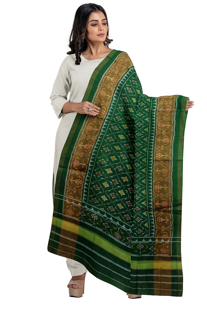 Handloom Single Ikat Patola Silk Dupatta