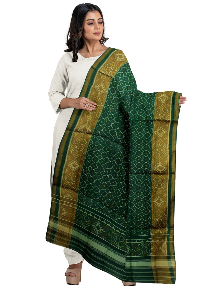 Handloom Single Ikat Patola Silk Dupatta