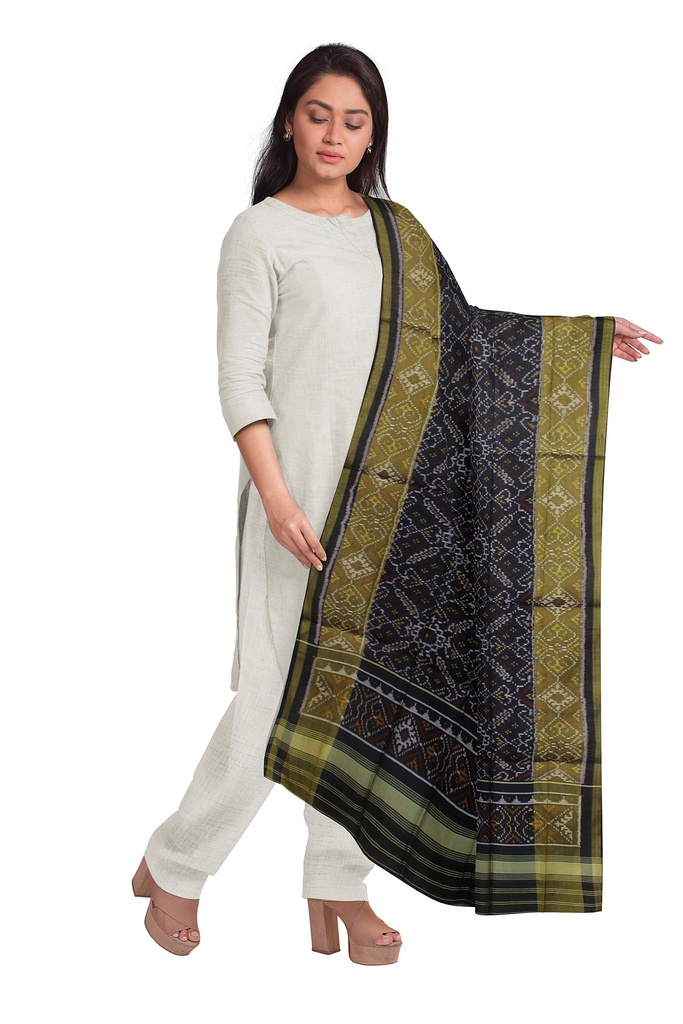 Handloom Single Ikat Patola Silk Dupatta