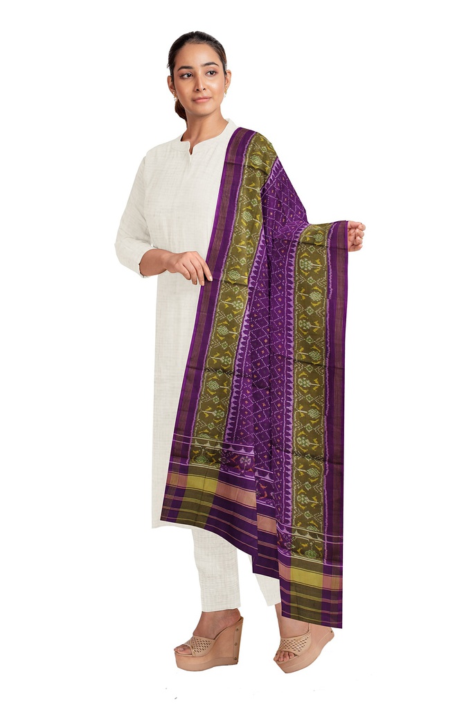 Handloom Single Ikat Patola Silk Dupatta