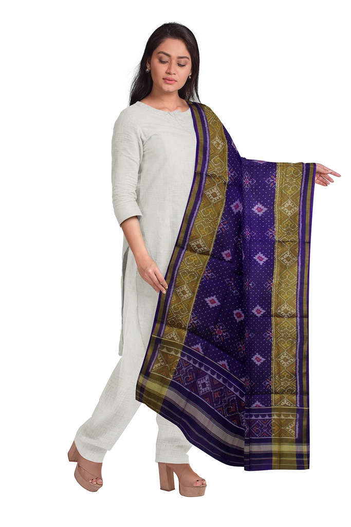 Handloom Single Ikat Patola Silk Dupatta