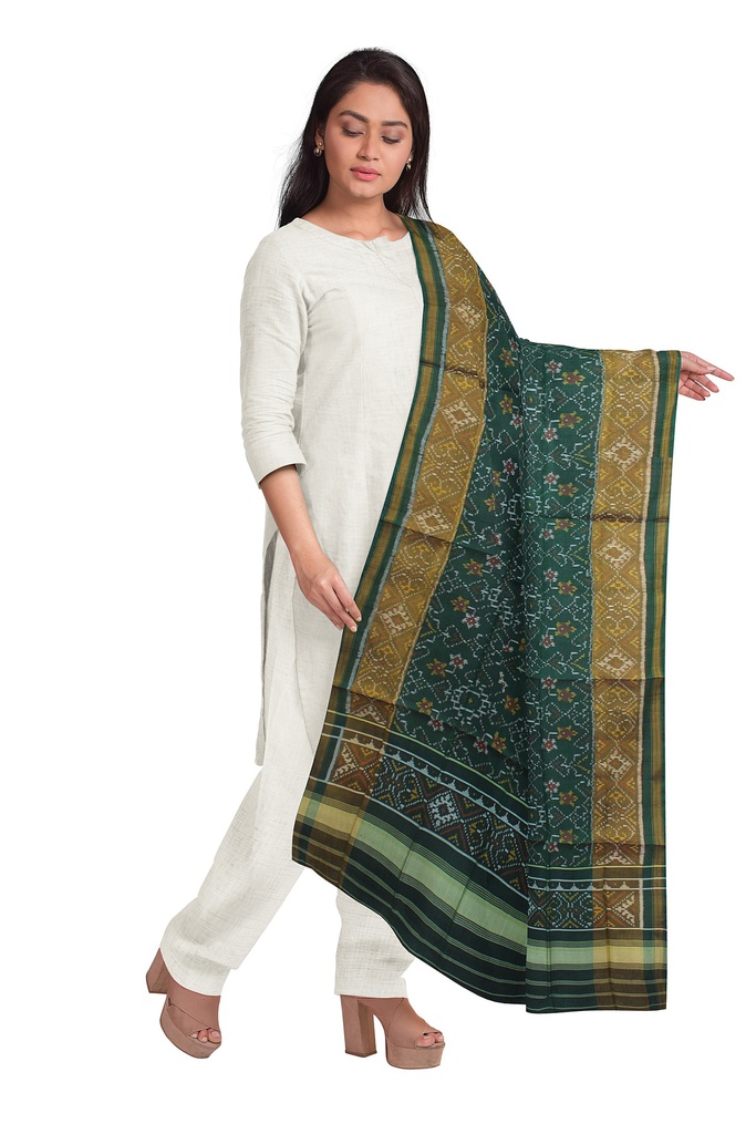 Handloom Single Ikat Patola Silk Dupatta