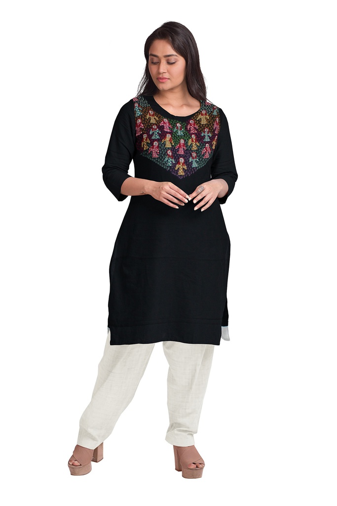 Handcrafted Applique Work Cotton Kurti Material