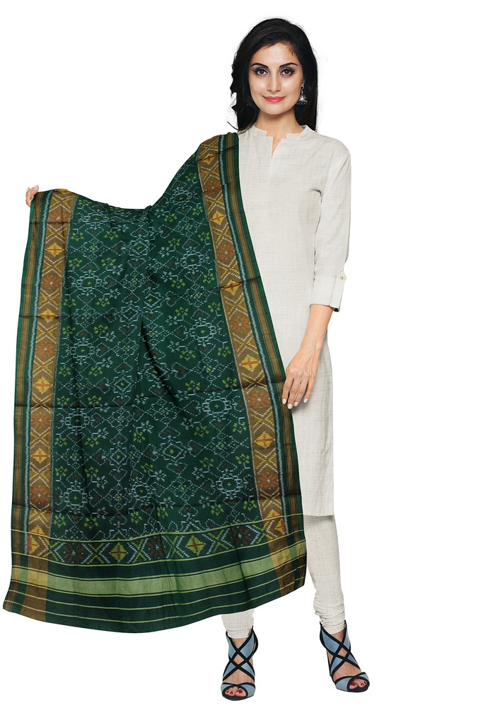 Handloom Single Ikat Patola Silk Dupatta