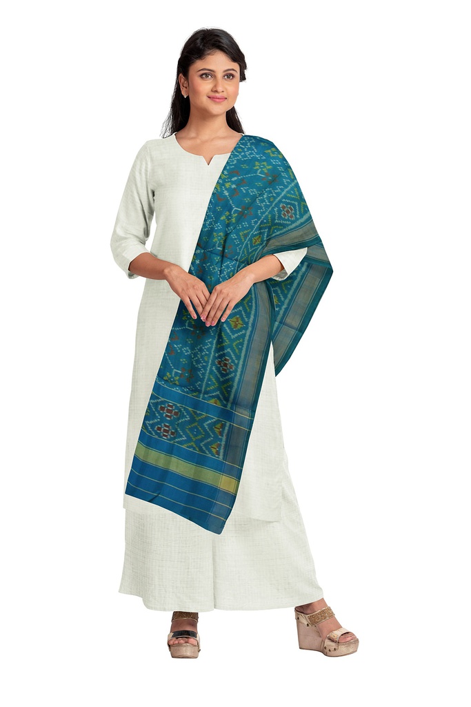 Handloom Single Ikat Patola Silk Dupatta
