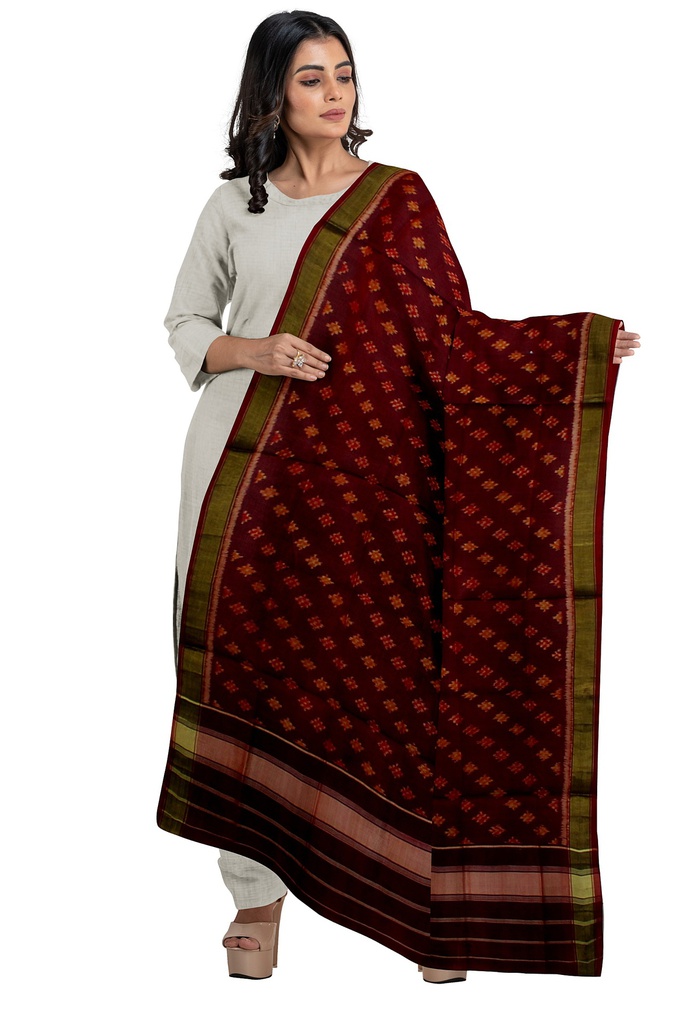 Handloom Single Ikat Patola Silk Dupatta