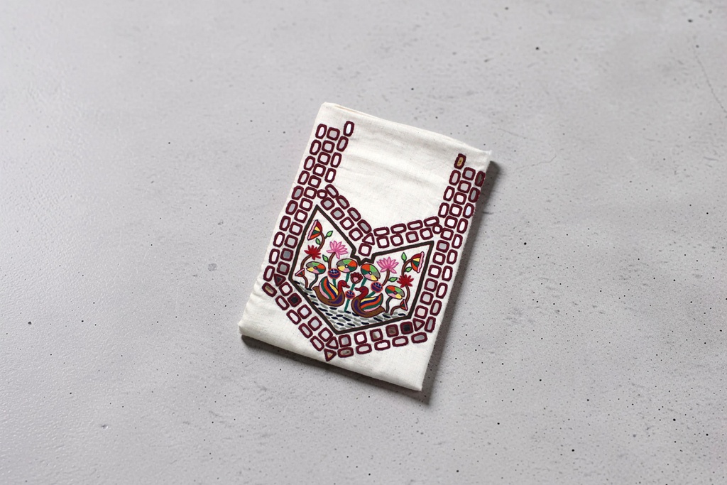 Hand-Embroidered Mirror Work Unstitched Kurti Material