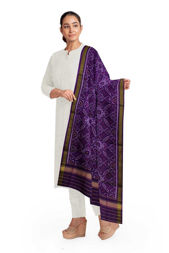 Handloom Single Ikat Patola Silk Dupatta