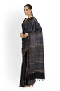 Ajrakh Hand Block Print Chanderi Silk Saree