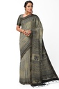 Ajrakh Hand Block Print Chanderi Silk Saree