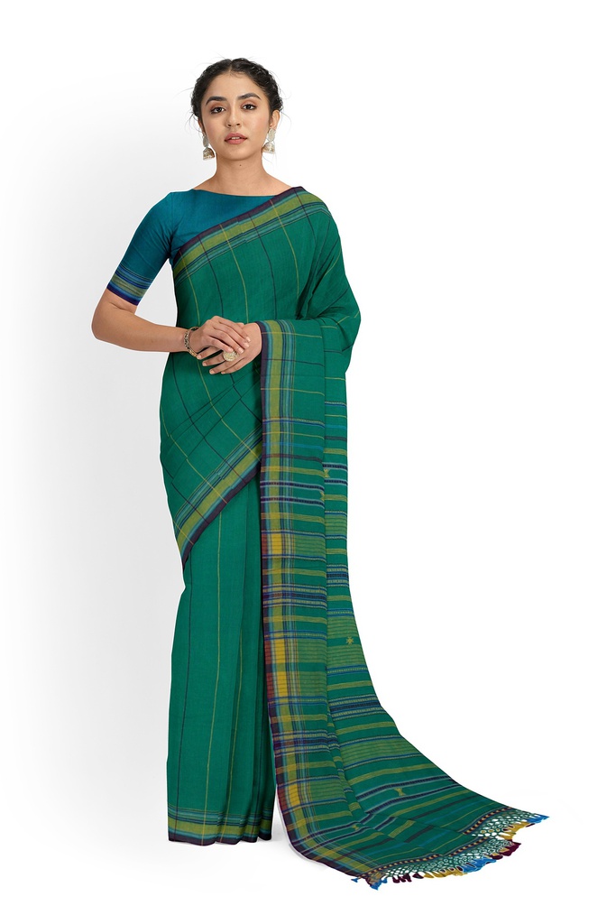 Handwoven Kala Cotton Bhujodi Saree