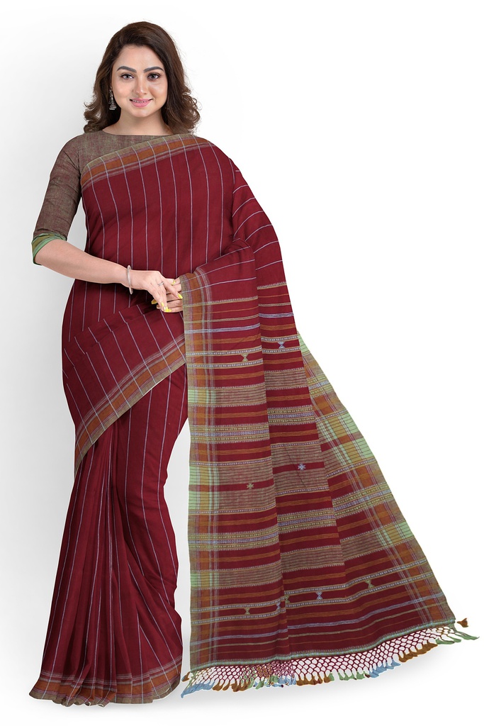 Handwoven Kala Cotton Bhujodi Saree