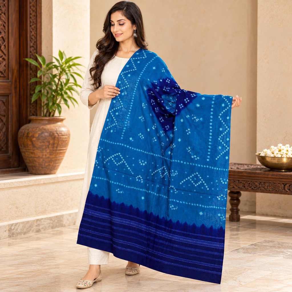 Handcrafted Bandhani Woolen Shawl