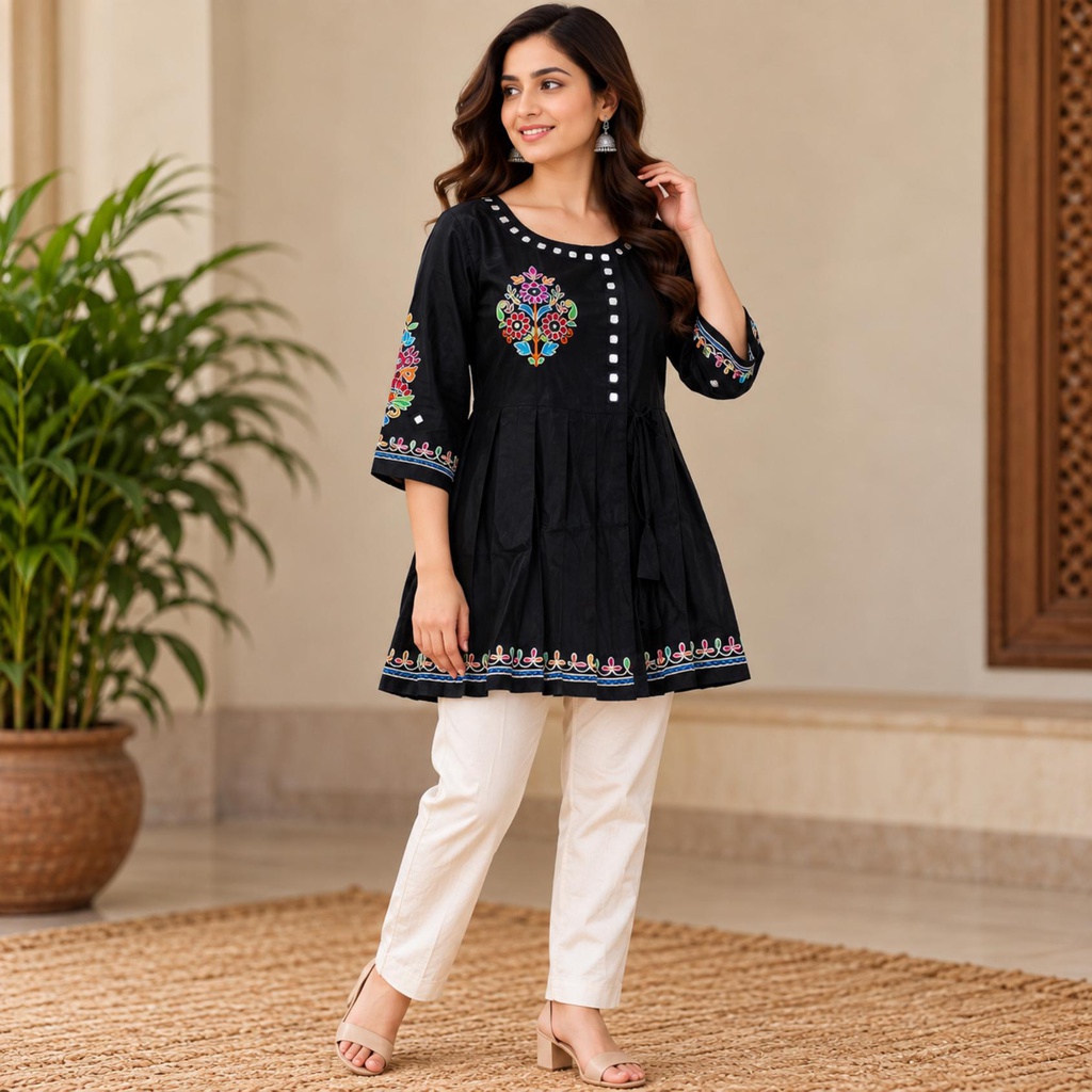 Handcrafted Embroidered Mashru Kediya Top