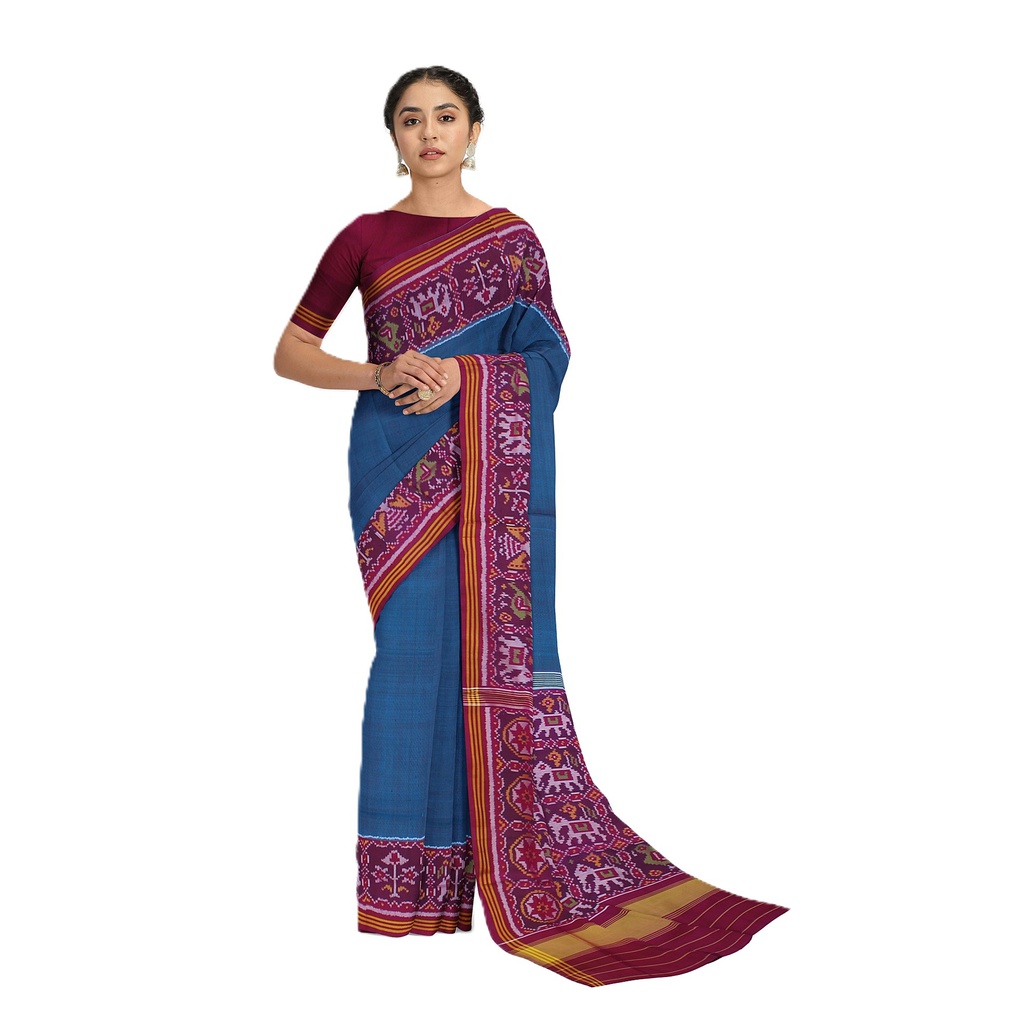 Hancrafted Semi Ikat Silk Patola Saree