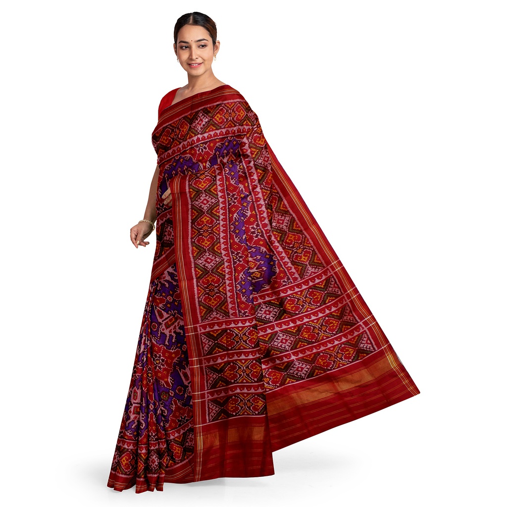 Hancrafted Semi Ikat Silk Patola Saree