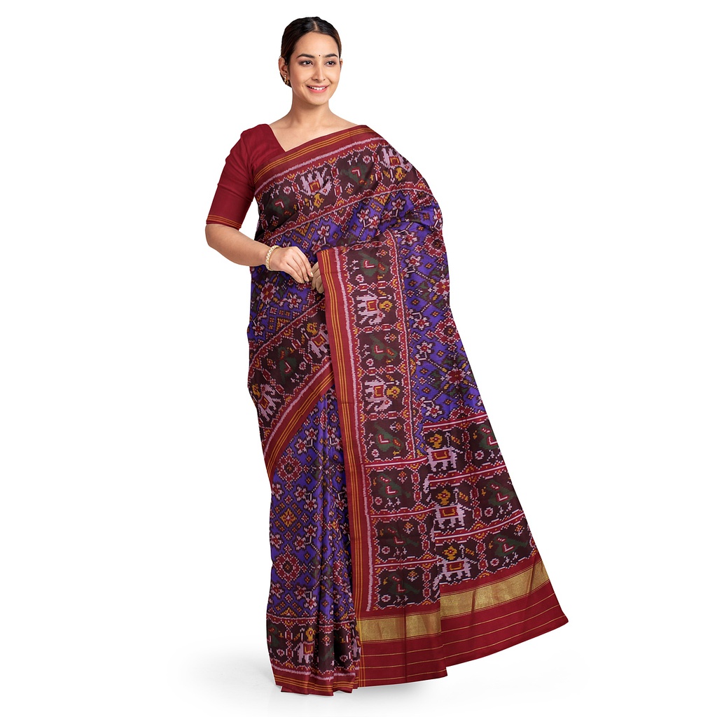 Hancrafted Semi Ikat Silk Patola Saree