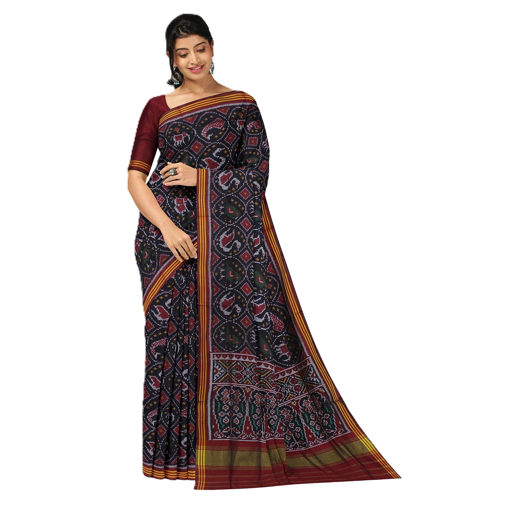 Hancrafted Semi Ikat Silk Patola Saree