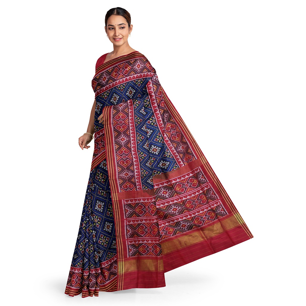 Hancrafted Semi Ikat Silk Patola Saree