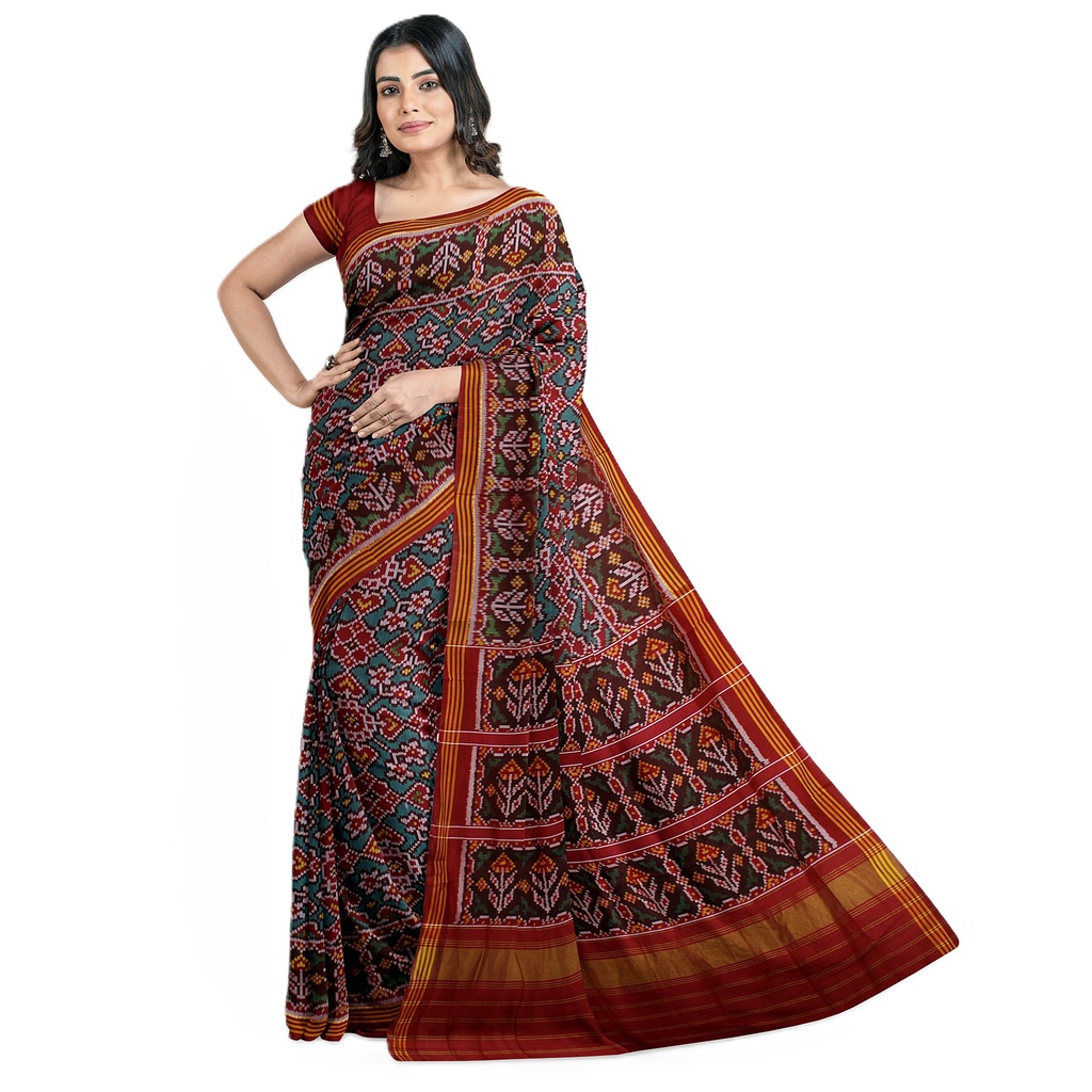 Hancrafted Semi Ikat Silk Patola Saree