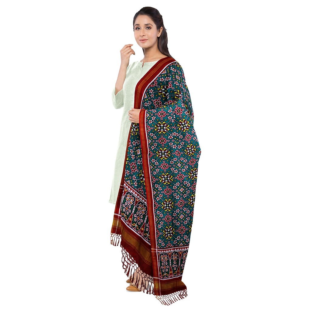 Handwoven Double Ikat Patola Silk Dupatta