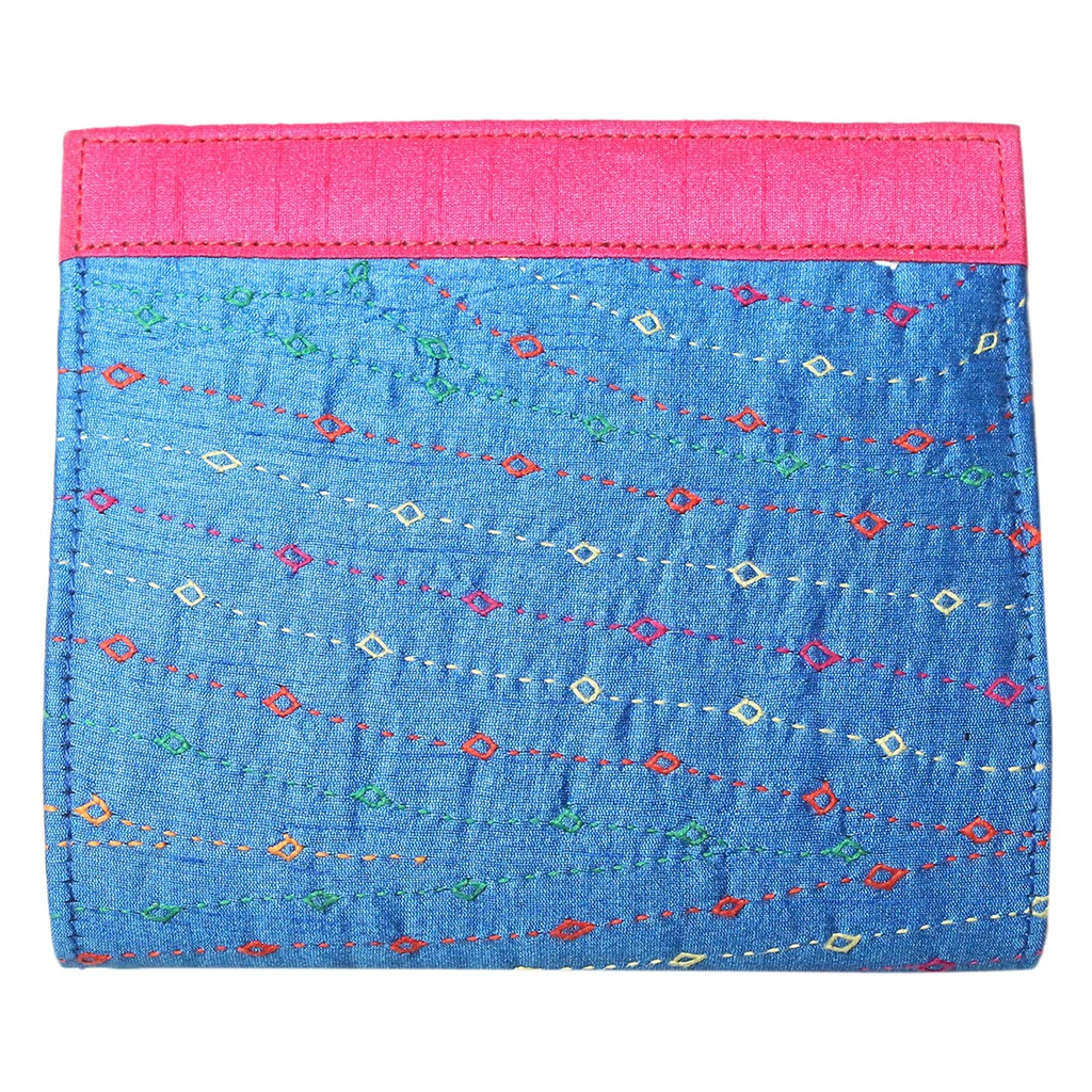 Handcrafted Blue Embroidered Clutch