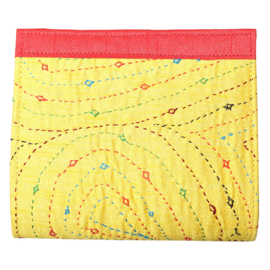 Handcrafted Yellow Embroidered Clutch