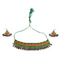Handmade Green Beaded Choker Necklace Set