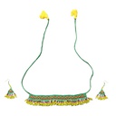 Handmade Green Beaded Choker Necklace Set