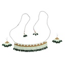 Handmade White Beaded Choker Necklace Set