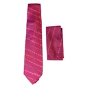 Handwoven Magenta Ikat Tie With Pocket Square