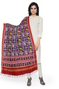 Handwoven Blue and Red Double Ikat Patola Dupatta