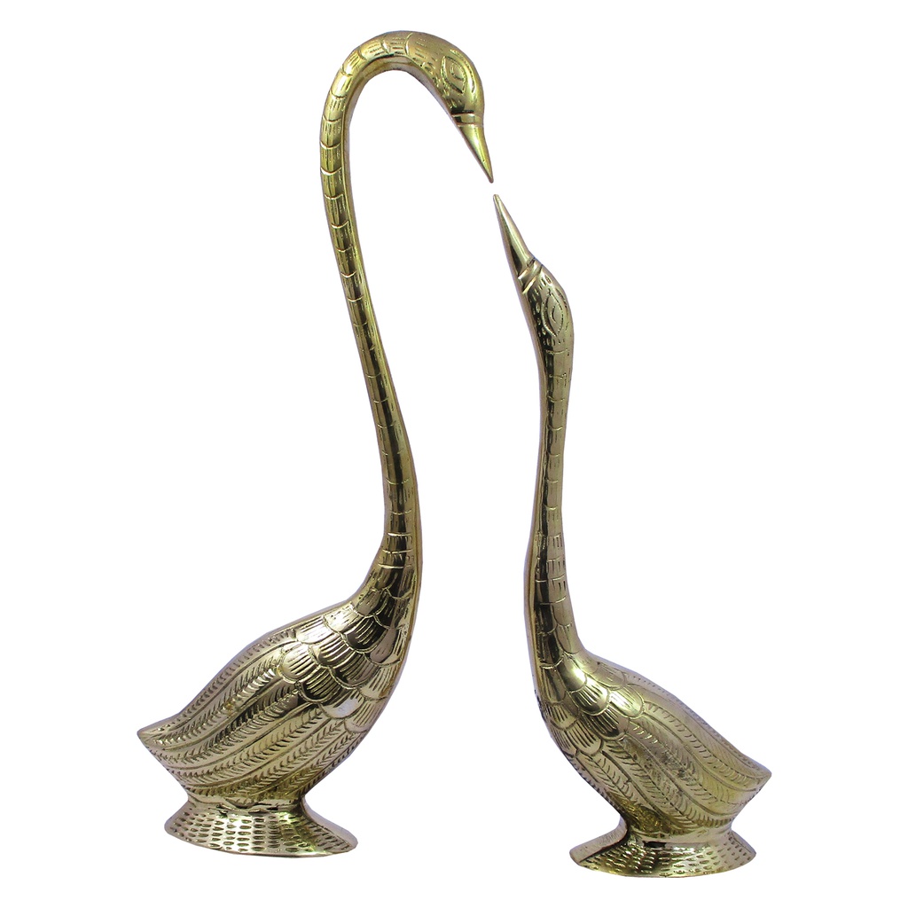 Handcrafted Decorative Metal Duck Set Showpiece