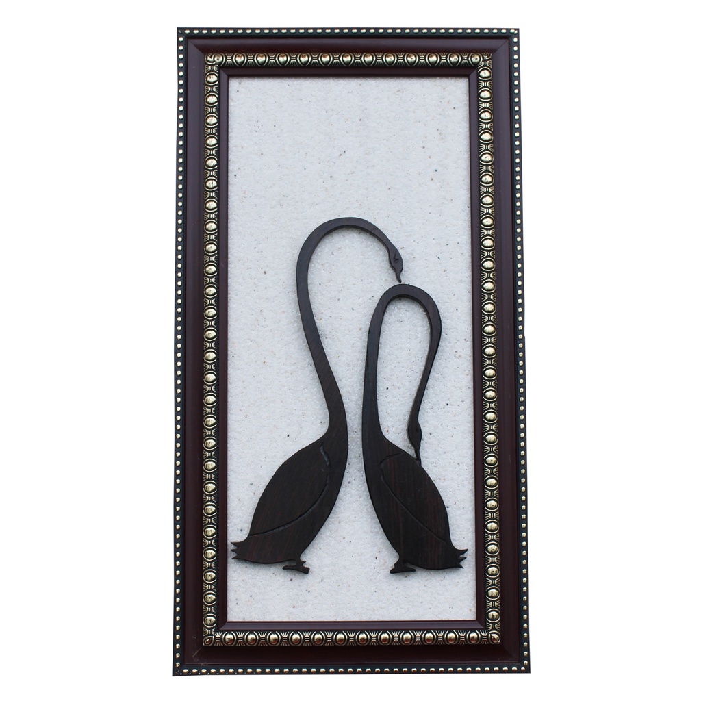 Handcrafted Duck Set Wooden Frame Wall Hanging