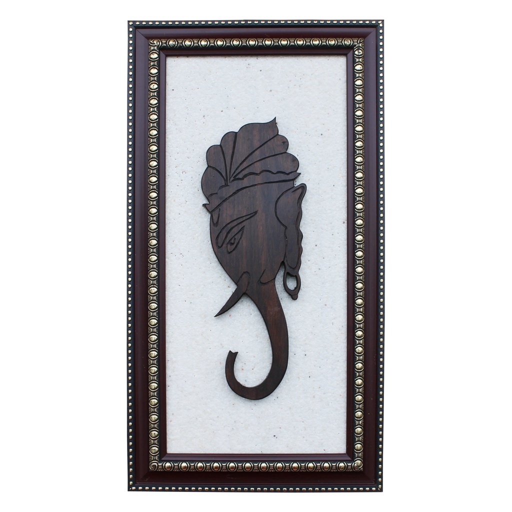 Handcrafted Ganesha Wooden Frame Wall Hanging