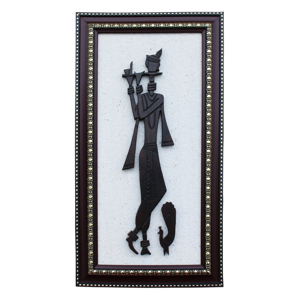 Handcrafted Krishna Wooden Frame Wall Hanging