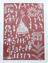 Handmade Maroon Warli Painting