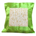 Green Hand Embroidered Mashru Cushion Cover