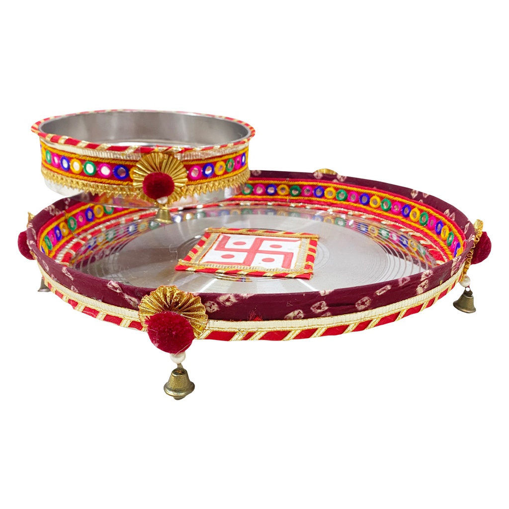 Handmade Decorative Karwa Chauth Pooja Thali Set