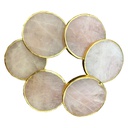 Handmade Natural Pink Quartz Round Agate Coaster