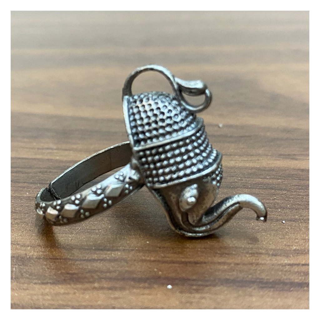 Handcrafted German Silver Oxidized Ring