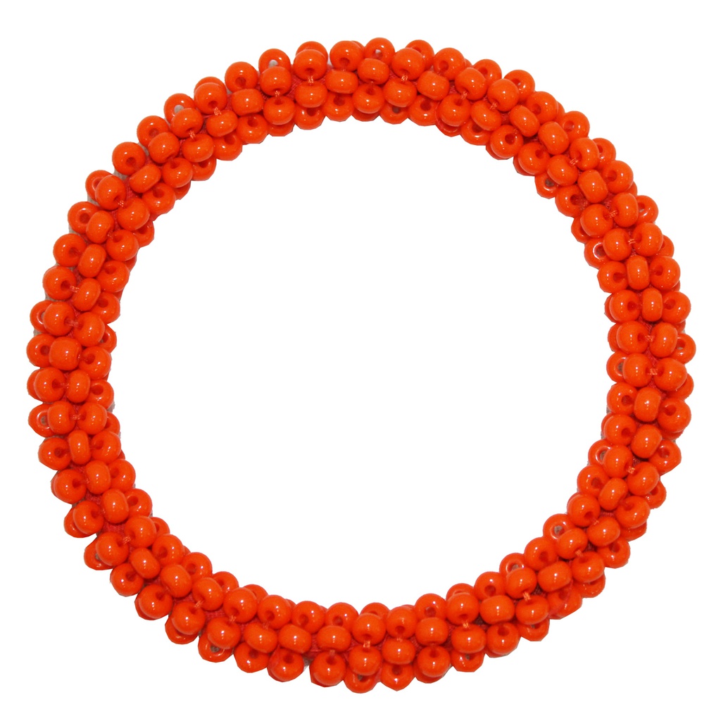Handmade Beaded Bangle - Orange