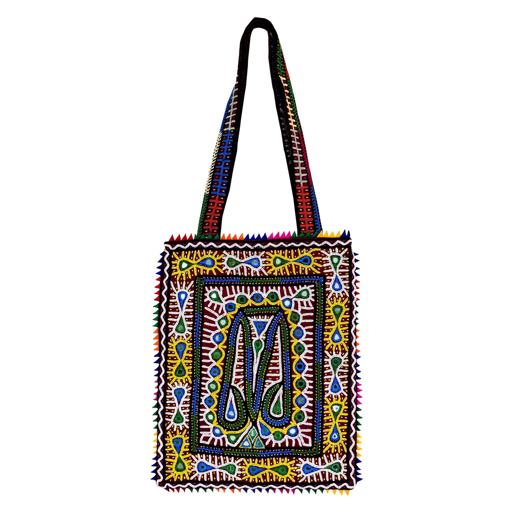 Handmade Multicolor Embroidered Tote Bag