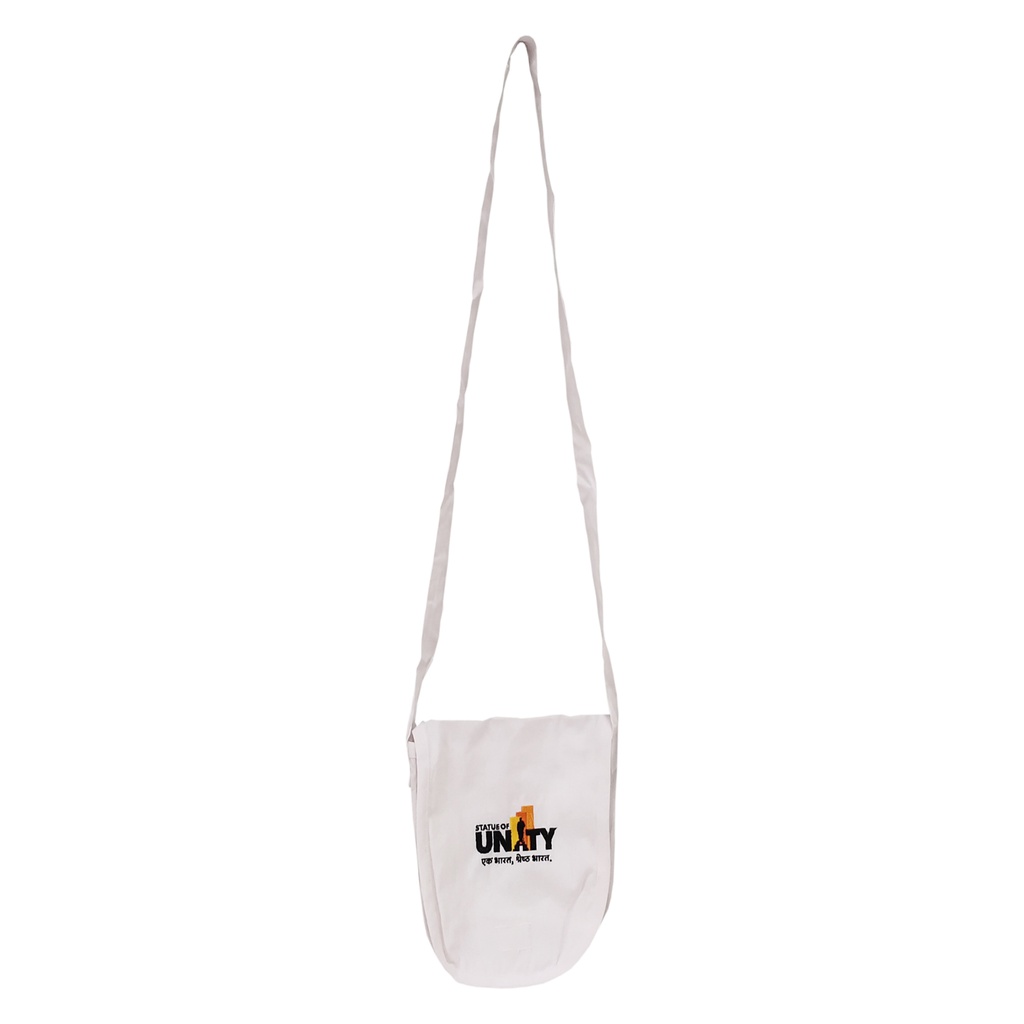 Handmade White Statue of Unity Sling Bag