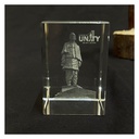 Handcrafted Statue of Unity Crystal Paperweight
